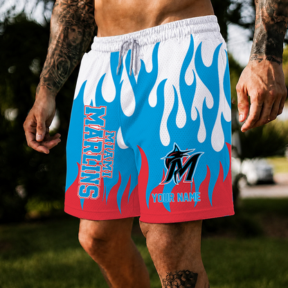 [FLASH SALE] NEW CUSTOMIZED MLB20 MMS MIAMI MARLINS SHORT PANTS