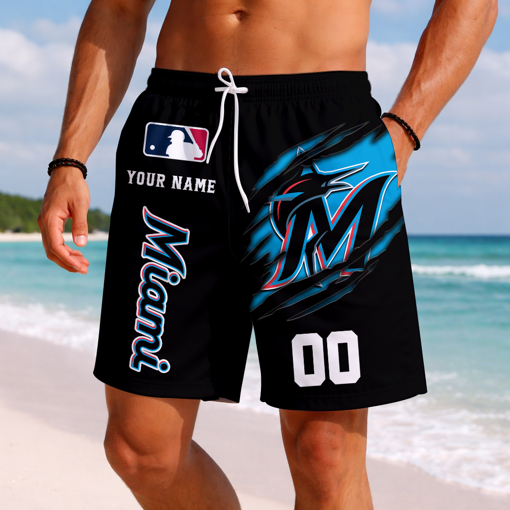 LIMITED EDITION - NEW PREMIUM MLB20 MMS MIAMI MARLINS SHORT PANTS