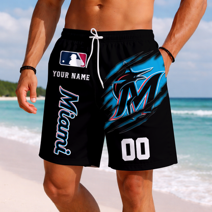 LIMITED EDITION - NEW PREMIUM MLB20 MMS MIAMI MARLINS SHORT PANTS