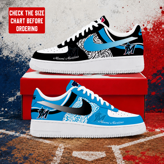 LIMITED EDITION - NEW CUSTOMIZED MLB20 MMS MIAMI MARLINS AF1 SHOES