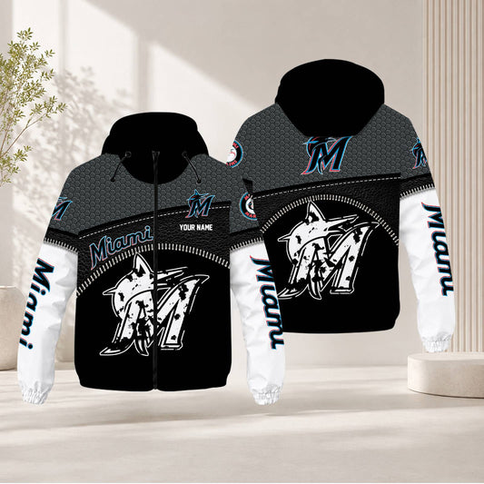 LIMITED EDITION - NEW CUSTOMIZED MLB20 MMS MIAMI MARLINS WINDBREAKER JACKET