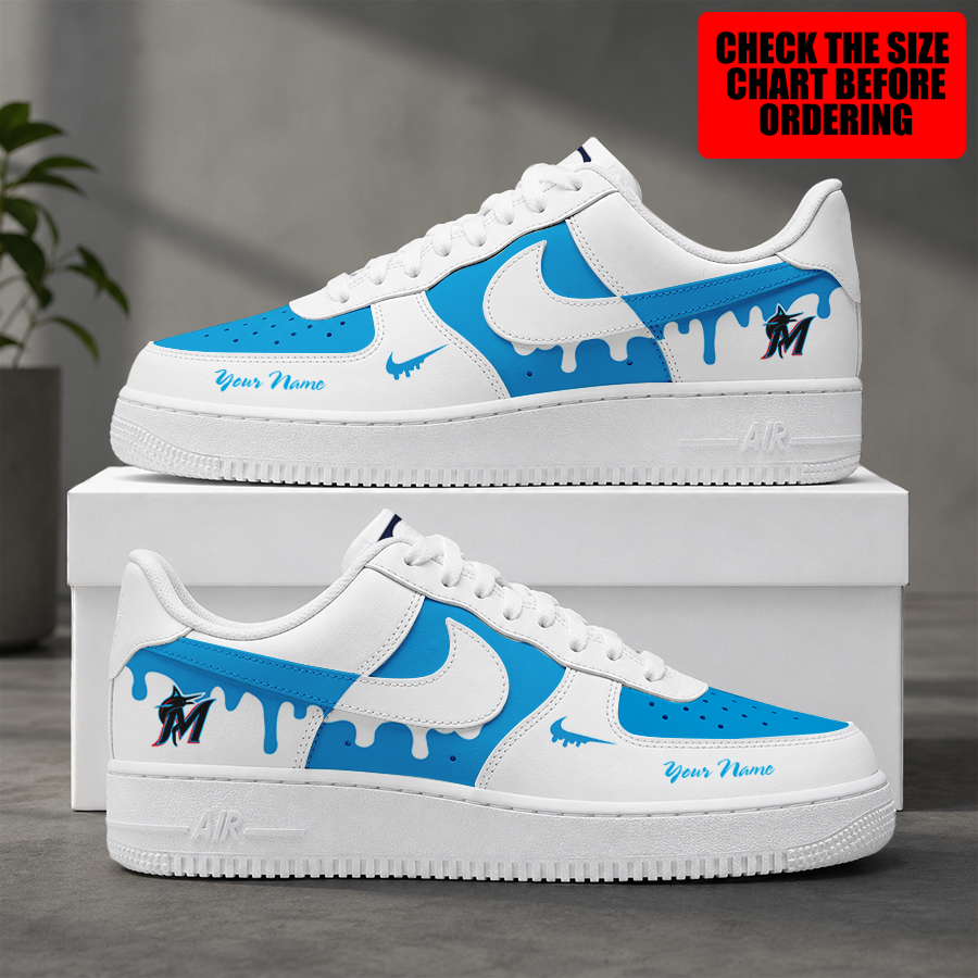 [FLASH SALE] NEW CUSTOMIZED MLB20 MMS MIAMI MARLINS AF1 SHOES