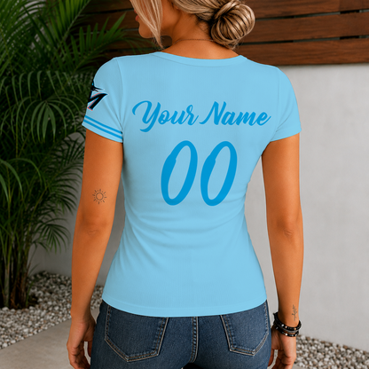 [FLASH SALE] NEW CUSTOMIZED MLB20 MMS MIAMI MARLINS WOMEN'S SHORT SLEEVE HENLEY T-SHIRT