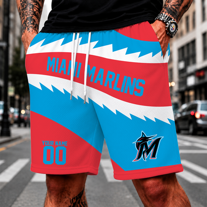 [FLASH SALE] NEW CUSTOMIZED MLB20 MMS MIAMI MARLINS SHORT PANTS