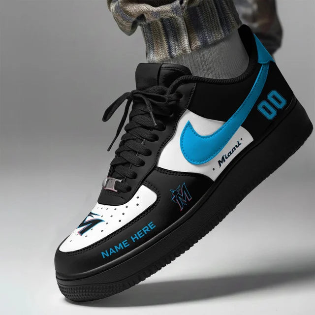 [FLASH SALE] NEW CUSTOMIZED MLB20 MMS MIAMI MARLINS AF1 SHOES
