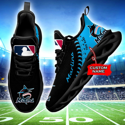 [FLASH SALE] NEW CUSTOMIZED MLB20 MMS MIAMI MARLINS MAX SOUL SHOES