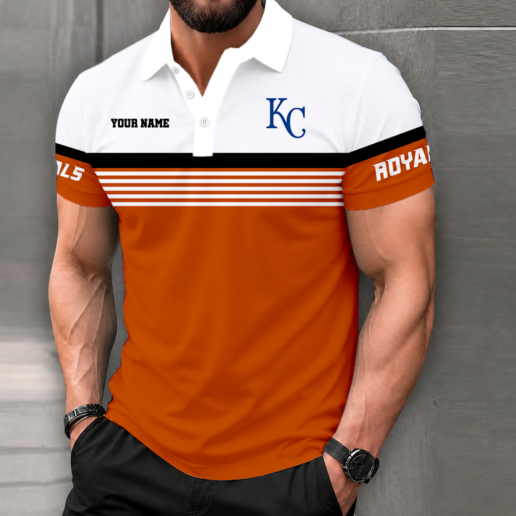 FINAL CLEARANCE - NEW CUSTOMIZED MLB19 KCR KANSAS CITY ROYALS POLO SHIRT