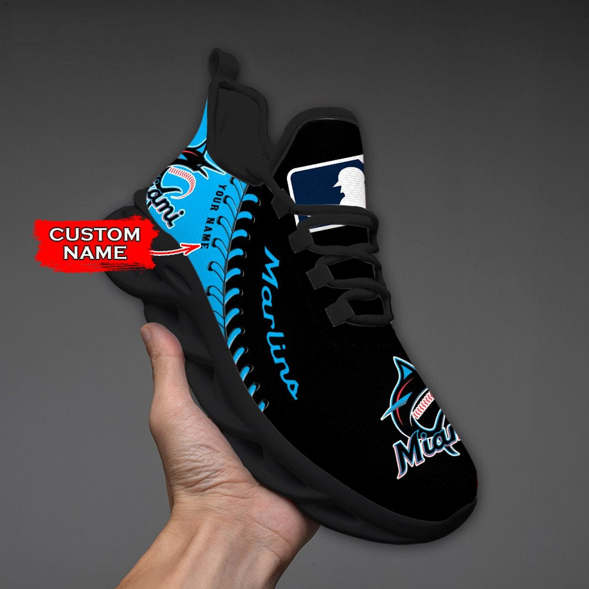[FLASH SALE] NEW CUSTOMIZED MLB20 MMS MIAMI MARLINS MAX SOUL SHOES