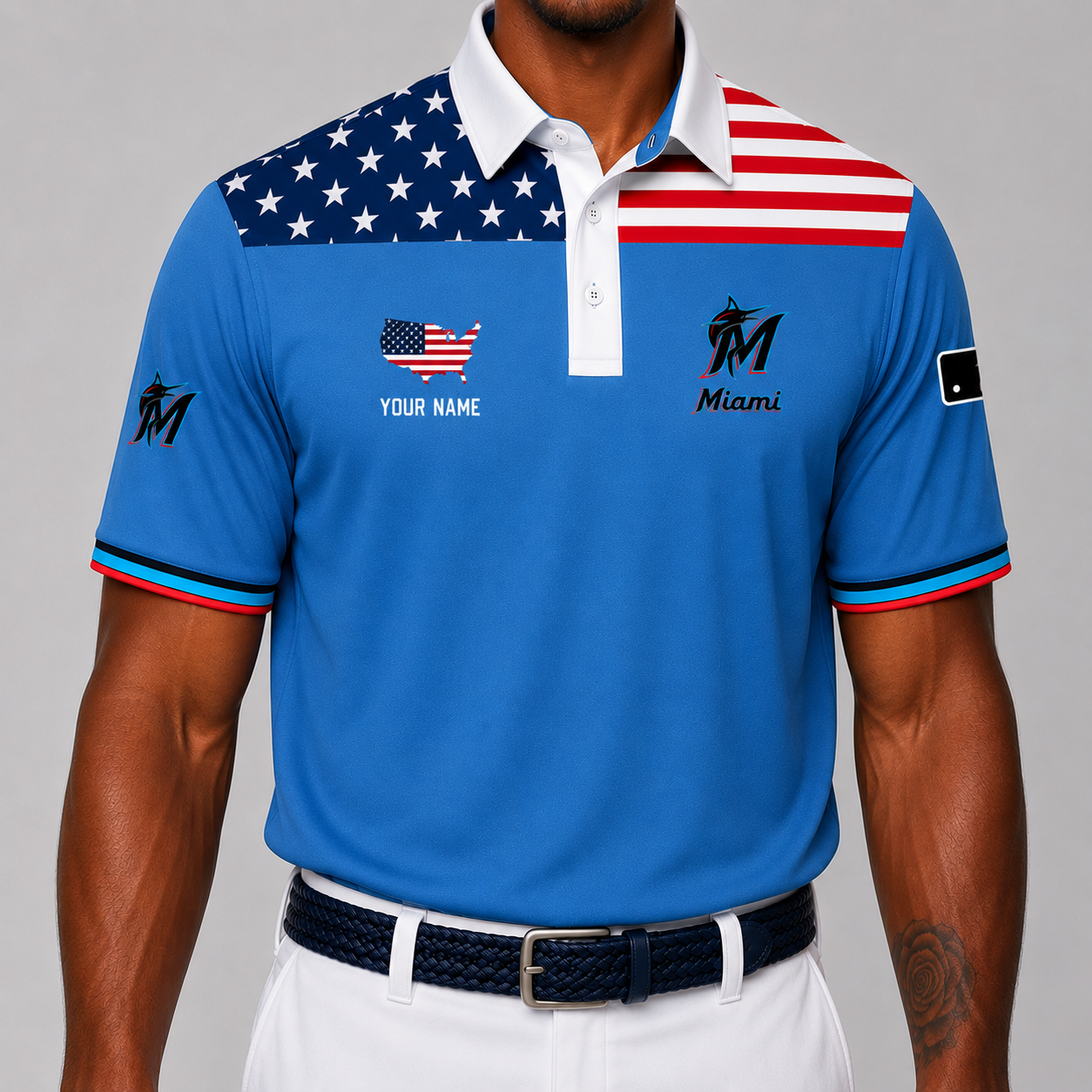 LIMITED EDITION - NEW CUSTOMIZED MLB20 MMS MIAMI MARLINS POLO SHIRT, ZIP POLO SHIRT & T-SHIRTS