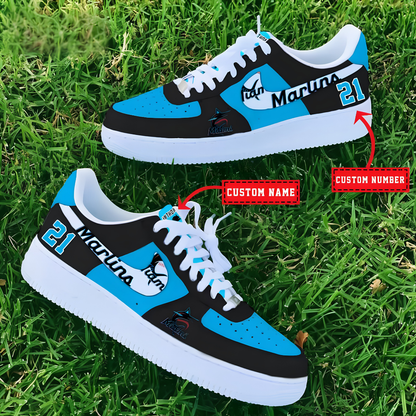 [FLASH SALE] NEW CUSTOMIZED MLB20 MMS MIAMI MARLINS AF1 SHOES