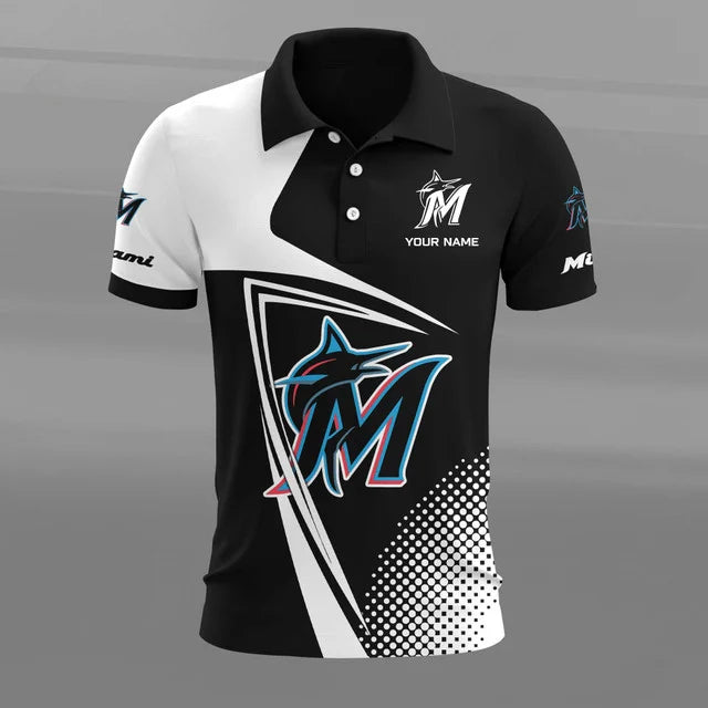 [FLASH SALE] NEW CUSTOMIZED MLB20 MMS MIAMI MARLINS POLO SHIRT