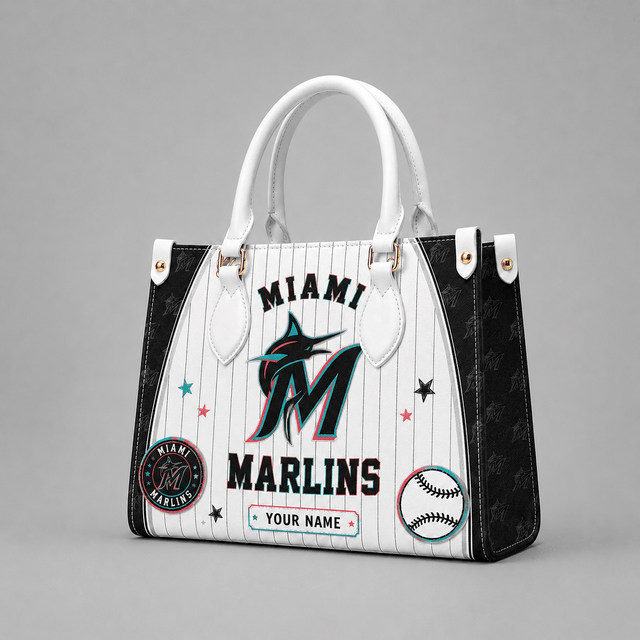 [FLASH SALE] NEW CUSTOMIZED MLB20 MMS MIAMI MARLINS LEATHER HANDBAG