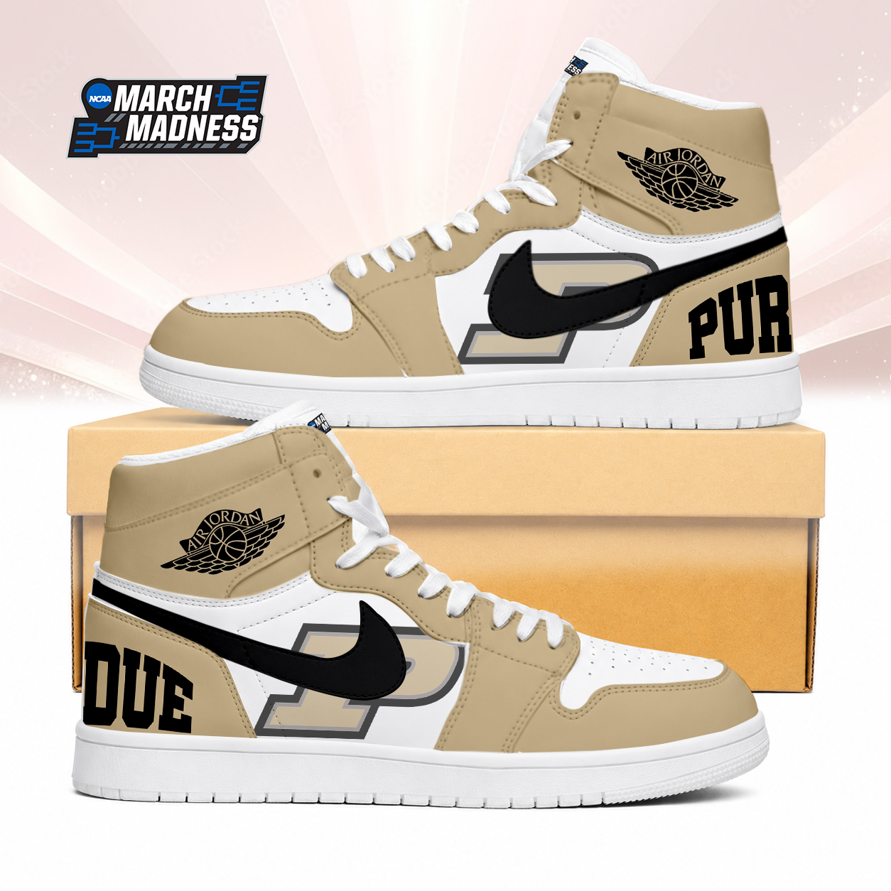 LIMITED EDITION - NEW CUSTOMIZED NCAA MAM20 PUB PURDUE BOILERMAKERS AIR JORDAN SNEAKERS