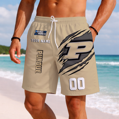 LIMITED EDITION - NEW CUSTOMIZED NCAA MAM20 PUB PURDUE BOILERMAKERS SHORT PANTS