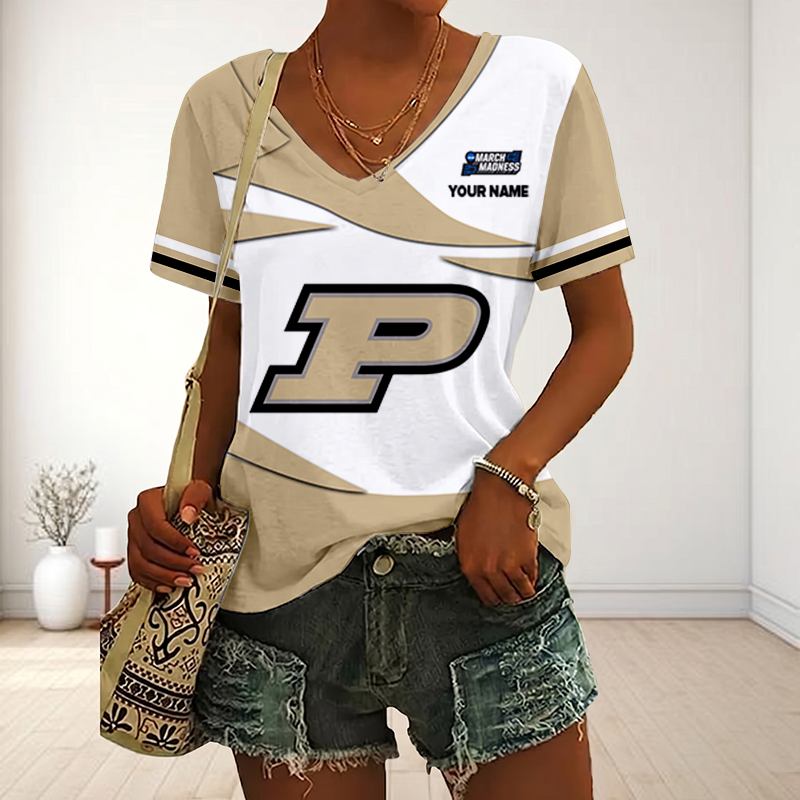 LIMITED DROP - NEW CUSTOMIZED | NCAA MAM20 PUB PU BOILERMAKERS V-NECK FEMALE SHIRT