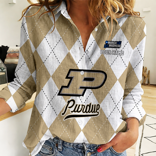 LIMITED DROP - NEW CUSTOMIZED | NCAA MAM20 PUB PU BOILERMAKERS WOMEN CASUAL SHIRT FOR FAN