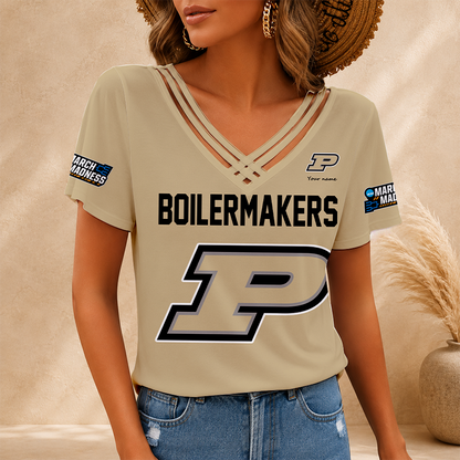 [FAN FAVORITE] NEW CUSTOMIZED NCAA MAM20 PUB PURDUE BOILERMAKERS V-NECK SHIRT