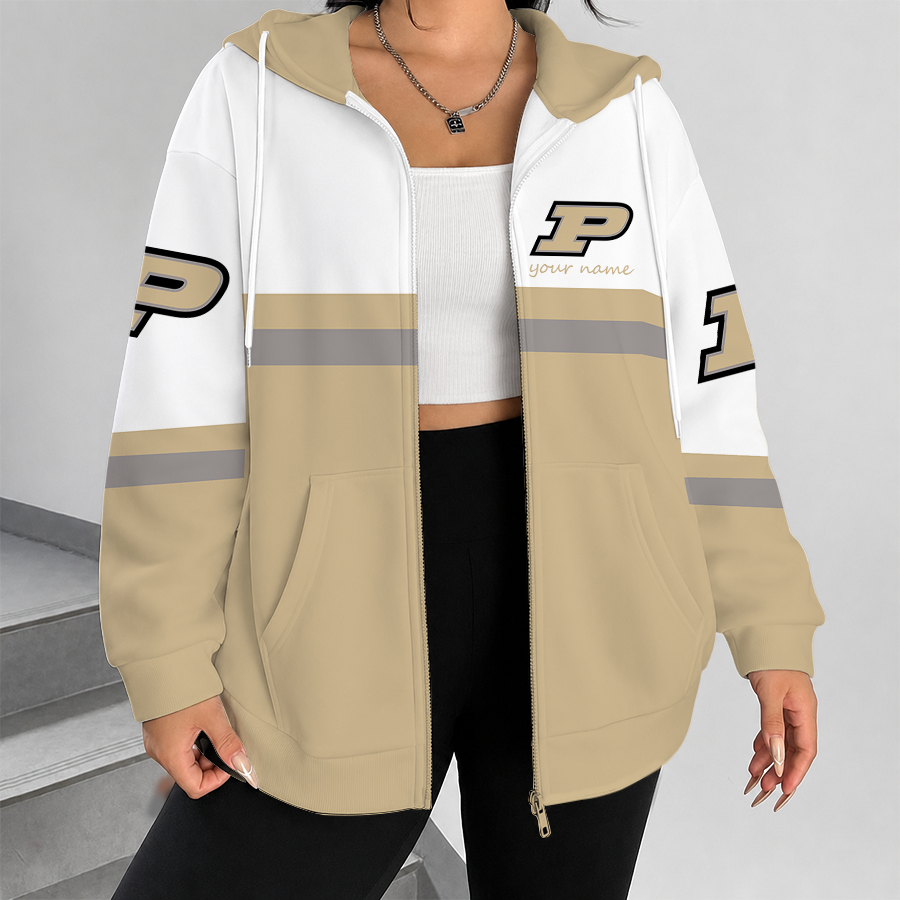 [FAN FAVORITE] NEW CUSTOMIZED NCAA MAM20 PUB PURDUE BOILERMAKERS STRAPPY ZIP HOODIE