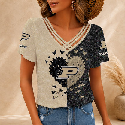 [FAN FAVORITE] NEW CUSTOMIZED NCAA MAM20 PUB PURDUE BOILERMAKERS V-NECK SHIRT