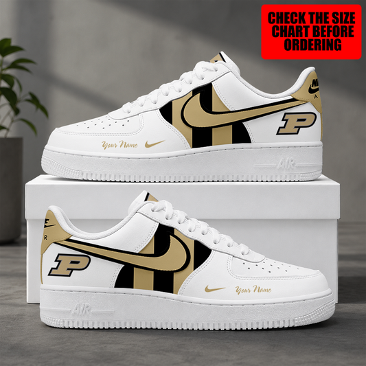 [FAN FAVORITE] NEW CUSTOMIZED NCAA MAM20 PUB PURDUE BOILERMAKERS STRAPPY AF1 SHOES