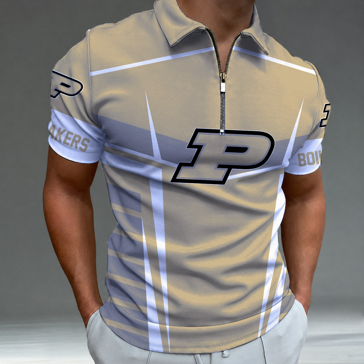 [FAN FAVORITE] NEW CUSTOMIZED NCAA MAM20 PUB PURDUE BOILERMAKERS STRAPPY POLO SHIRT