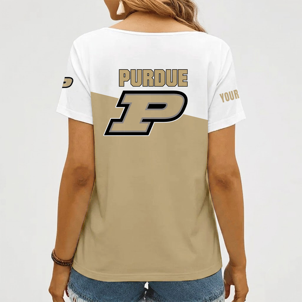 [FAN FAVORITE] NEW CUSTOMIZED NCAA MAM20 PUB PURDUE BOILERMAKERS STRAPPY V-NECK FEMALE SHIRT