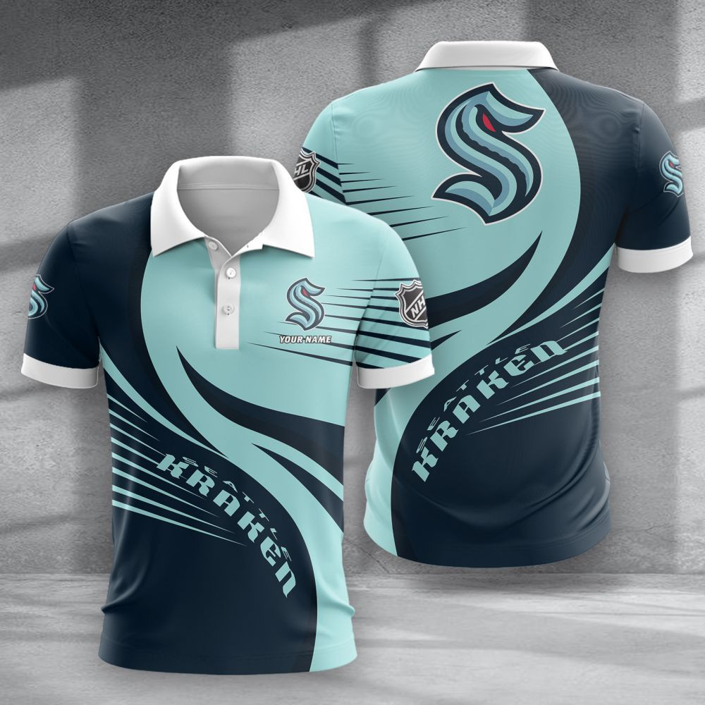 LIMITED EDITION - NEW CUSTOMIZED NHL20 STK SEATTLE KRAKEN POLO SHIRT & T-SHIRTS