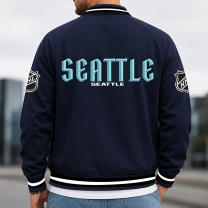 [SUPER SALE] NEW CUSTOMIZED NHL20 STK SEATTLE KRAKEN MULTICOLOR MEN'S CASUAL JACKET