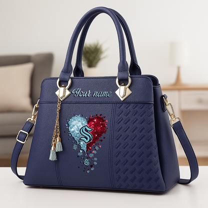 LIMITED EDITION - NEW CUSTOMIZED NHL20 STK SEATTLE KRAKEN ZIP HANDBAG MULTICOLOR