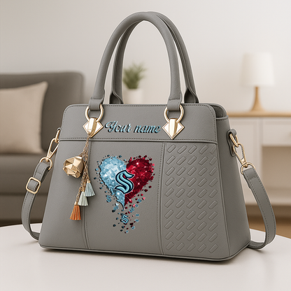 LIMITED EDITION - NEW CUSTOMIZED NHL20 STK SEATTLE KRAKEN ZIP HANDBAG MULTICOLOR