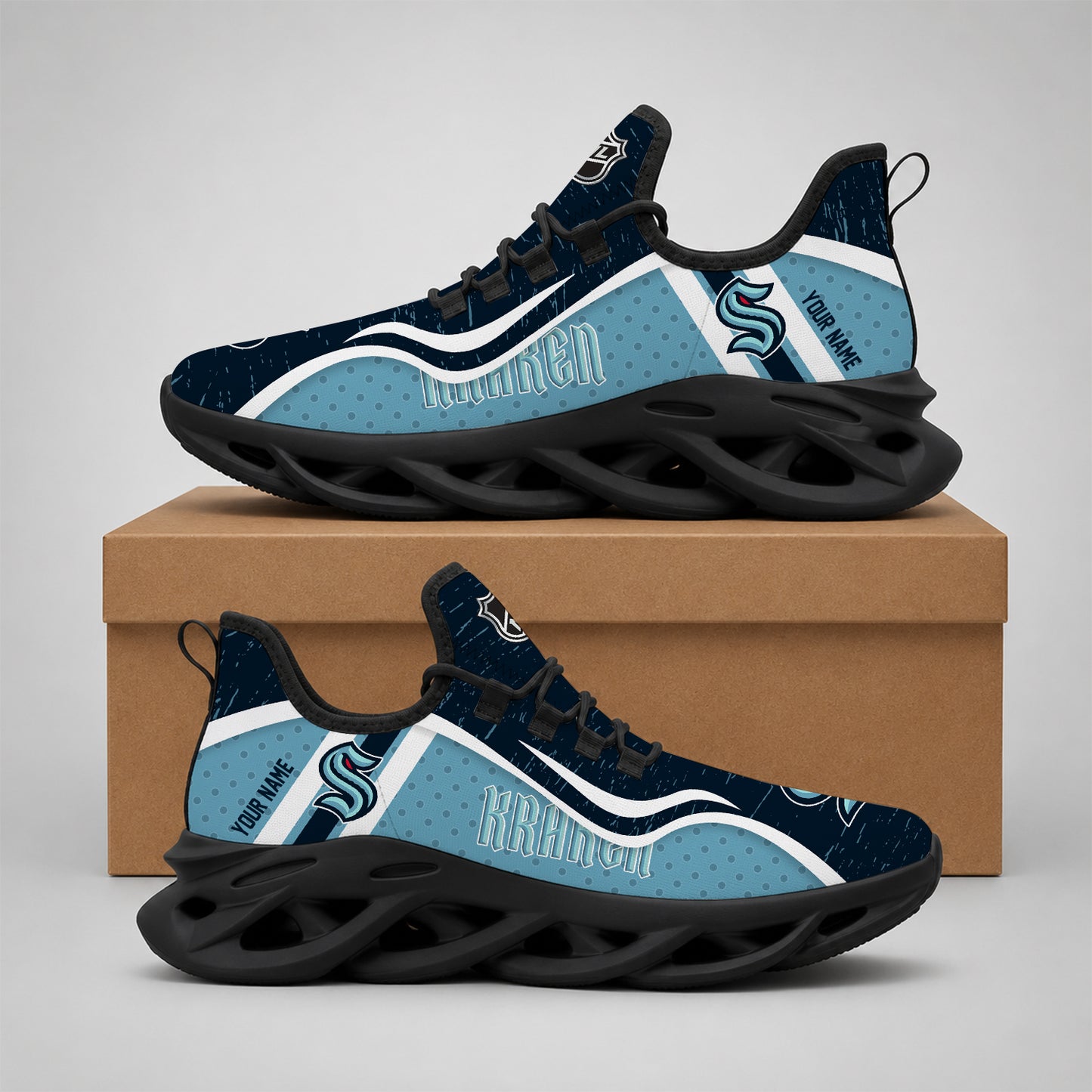 VIRAL EDITION - NEW CUSTOMIZED NHL20 STK SEATTLE KRAKEN CLUNKY SNEAKERS