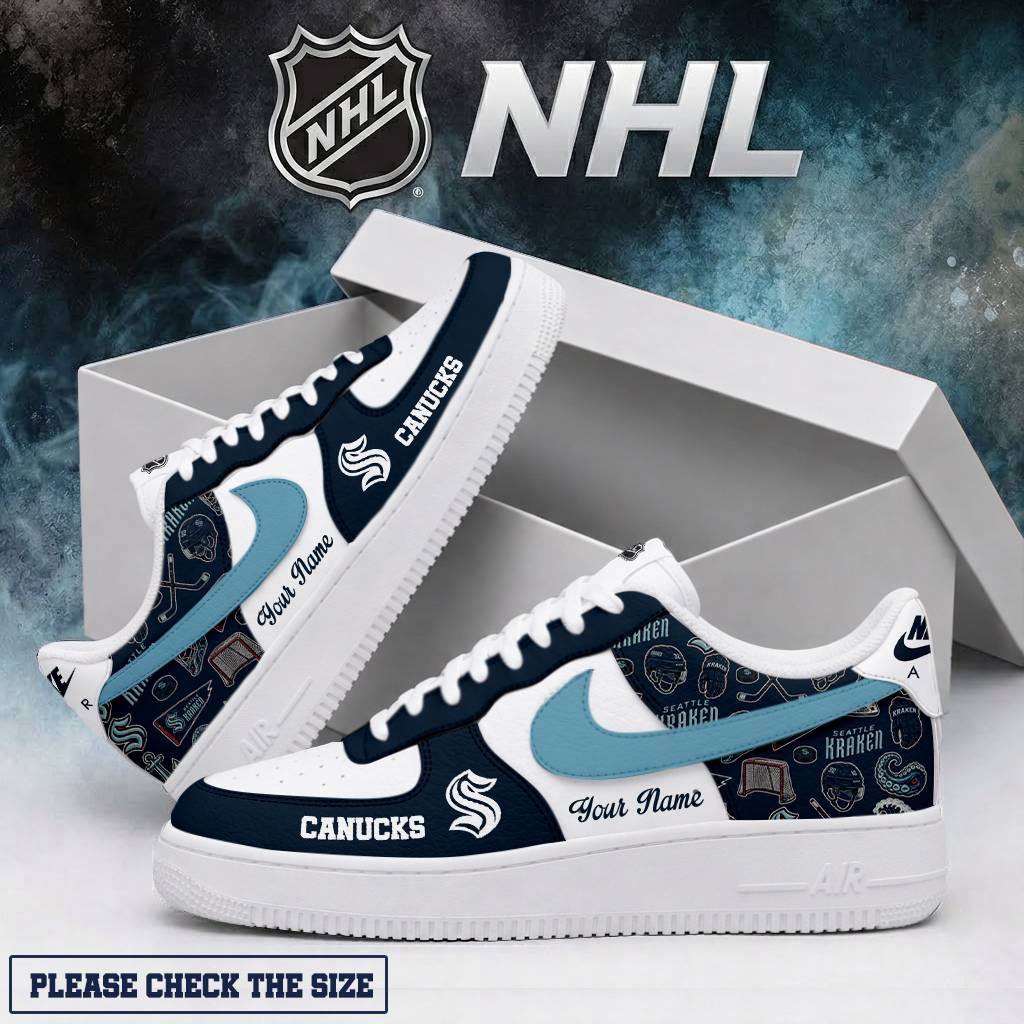 LIMITED EDITION - NEW CUSTOMIZED NHL20 STK SEATTLE KRAKEN AF1 SHOES