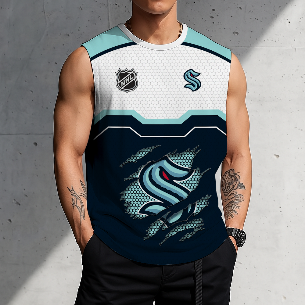 SPECIAL EDITION - NEW CUSTOMIZED NHL20 STK SEATTLE KRAKEN MEN'S GYM SHIRT
