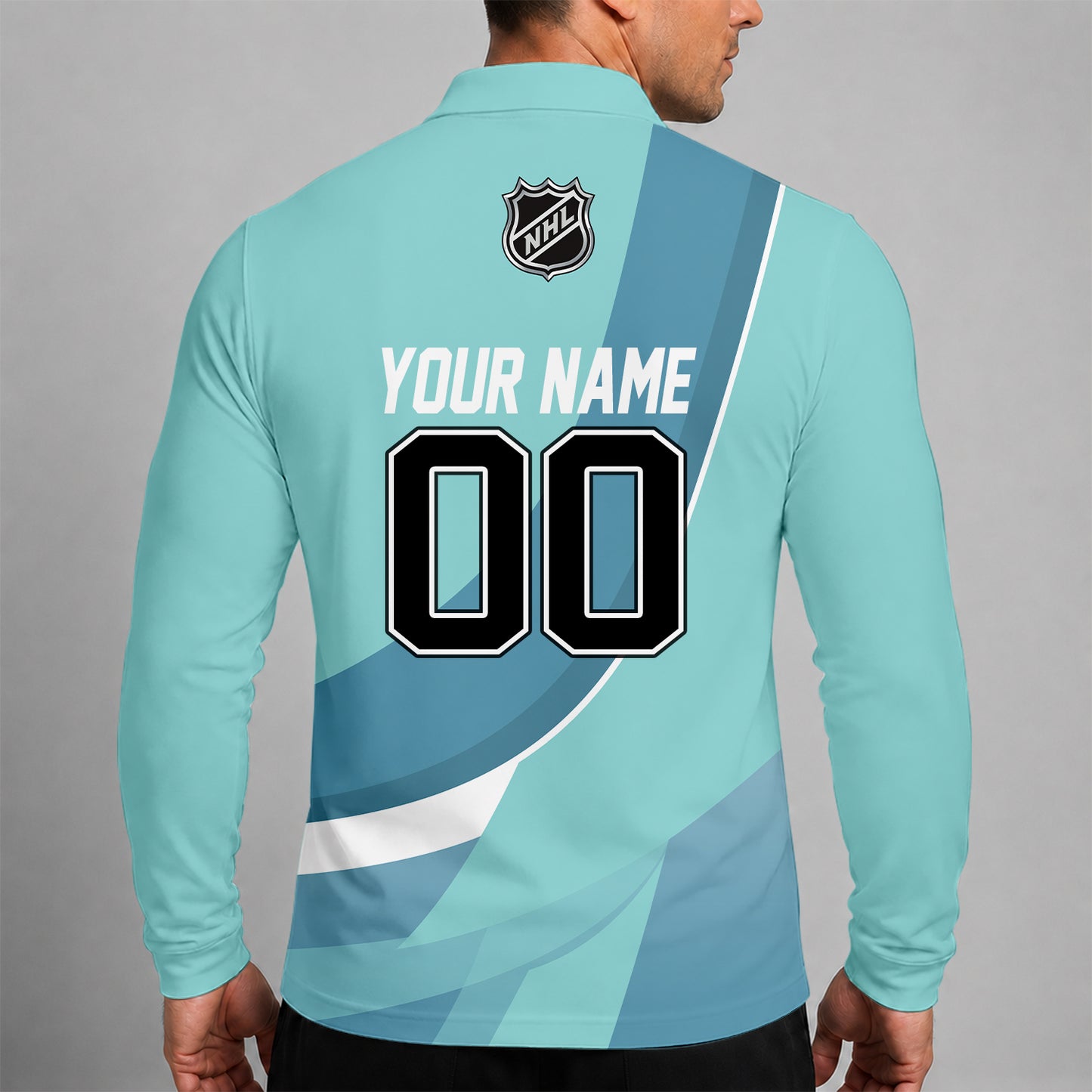 [SUPER SALE] NEW CUSTOMIZED NHL20 STK SEATTLE KRAKEN MEN LONG SLEEVE POLO