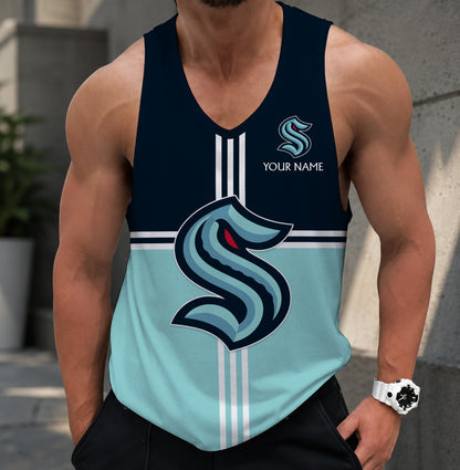 LIMITED EDITION - NEW CUSTOMIZED NHL20 STK SEATTLE KRAKEN MEN'S TANK TOP
