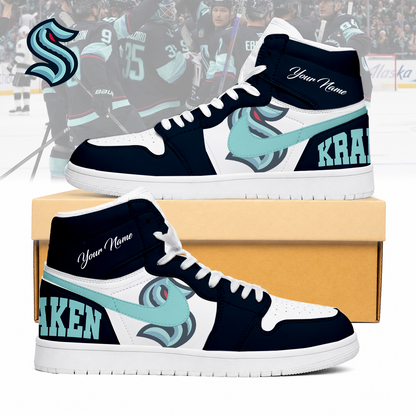 LIMITED EDITION - NEW CUSTOMIZED NHL20 STK SEATTLE KRAKEN AIR JORDAN SNEAKERS