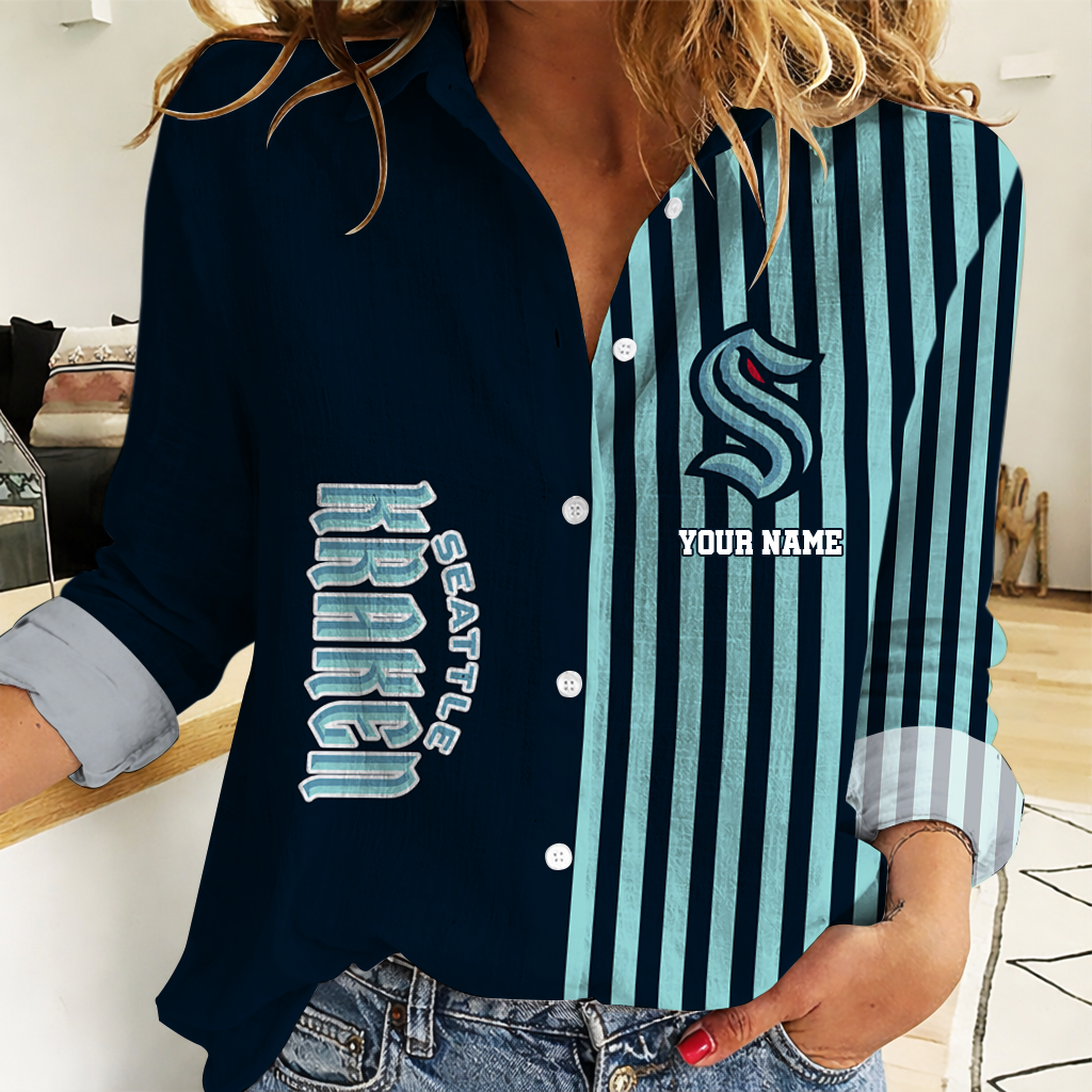 EXCLUSIVE EDITION - NEW CUSTOMIZED NHL20 STK SEATTLE KRAKEN WOMEN CASUAL SHIRT