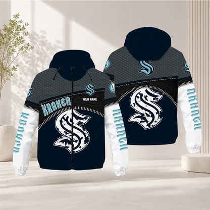 EXCLUSIVE EDITION - NEW CUSTOMIZED NHL20 STK SEATTLE KRAKEN WINDBREAKER JACKET