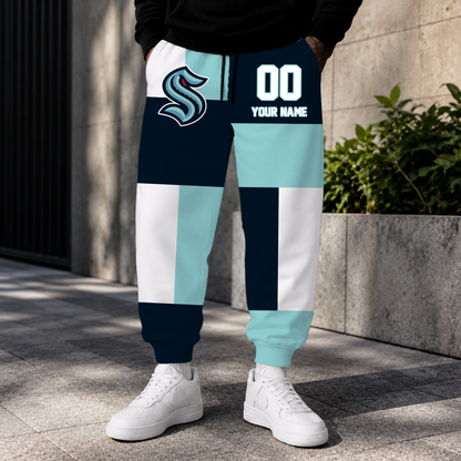 LIMITED EDITION - NEW CUSTOMIZED NHL20 STK SEATTLE KRAKEN SWEATPANTS