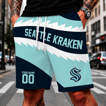 [SUPER SALE] NEW CUSTOMIZED NHL20 STK SEATTLE KRAKEN SHORT PANTS