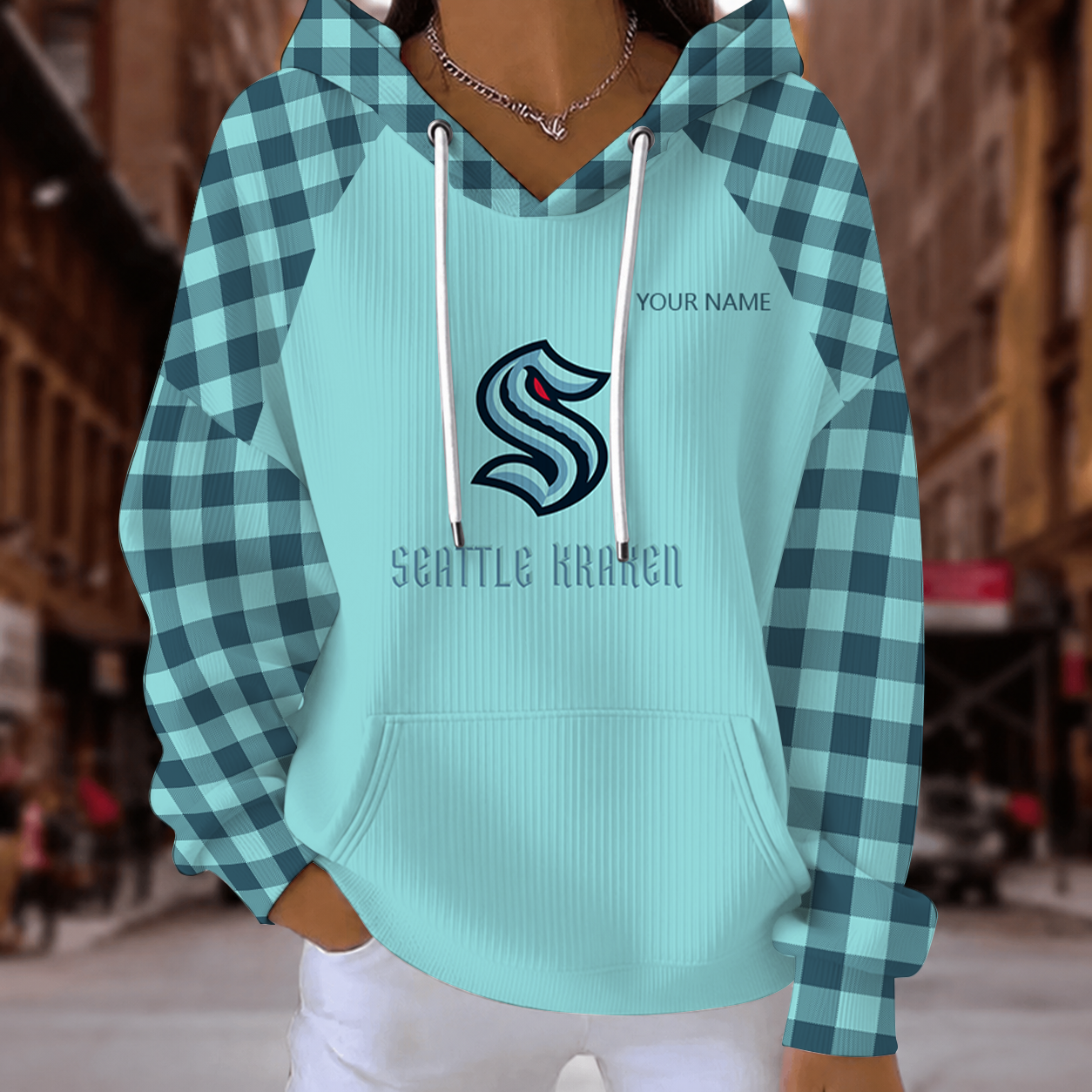 [SUPER SALE] NEW CUSTOMIZED NHL20 STK SEATTLE KRAKEN RIBBED HOODIE & SWEATSHIRT