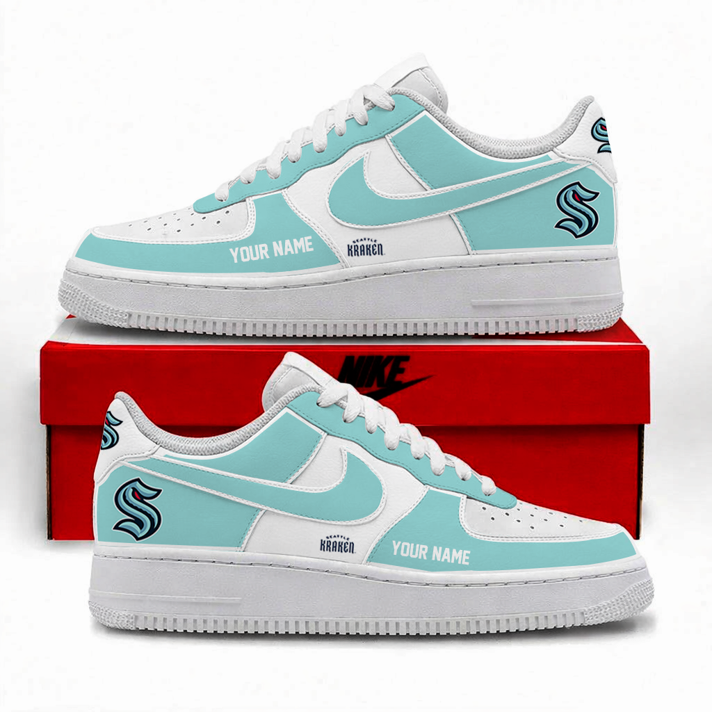LIMITED EDITION - NEW CUSTOMIZED NHL20 STK SEATTLE KRAKEN AF1 SHOES