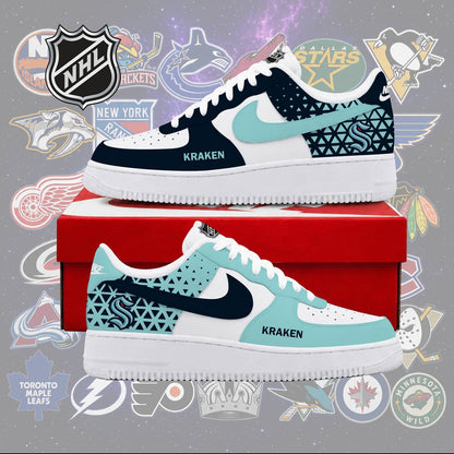 LIMITED EDITION - NEW CUSTOMIZED NHL20 STK SEATTLE KRAKEN AF1 SHOES
