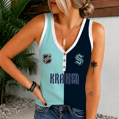 [SUPER SALE] NEW CUSTOMIZED NHL20 STK SEATTLE KRAKEN WOMEN'S V-NECK TANK TOP