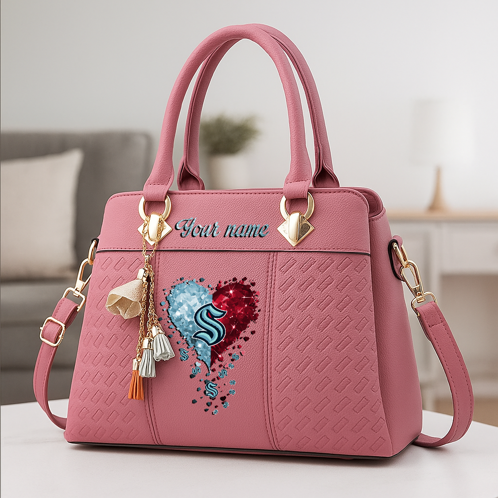 LIMITED EDITION - NEW CUSTOMIZED NHL20 STK SEATTLE KRAKEN ZIP HANDBAG MULTICOLOR