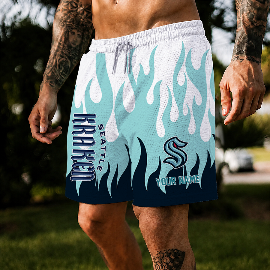 [SUPER SALE] NEW CUSTOMIZED NHL20 STK SEATTLE KRAKEN SHORT PANTS