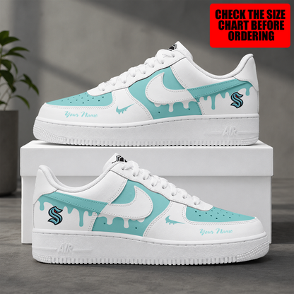 [SUPER SALE] NEW CUSTOMIZED NHL20 STK SEATTLE KRAKEN AF1 SHOES