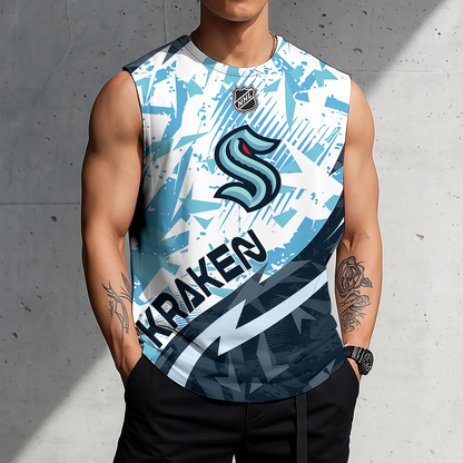 LIMITED EDITION - NEW CUSTOMIZED NHL20 STK SEATTLE KRAKEN TANK TOP & GYM SHIRT