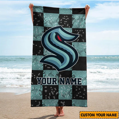 LIMITED EDITION - NEW CUSTOMIZED NHL20 STK SEATTLE KRAKEN BEACH TOWEL FOR FAN