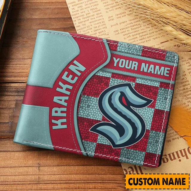 LIMITED EDITION - NEW CUSTOMIZED NHL20 STK SEATTLE KRAKEN LEATHER WALLET
